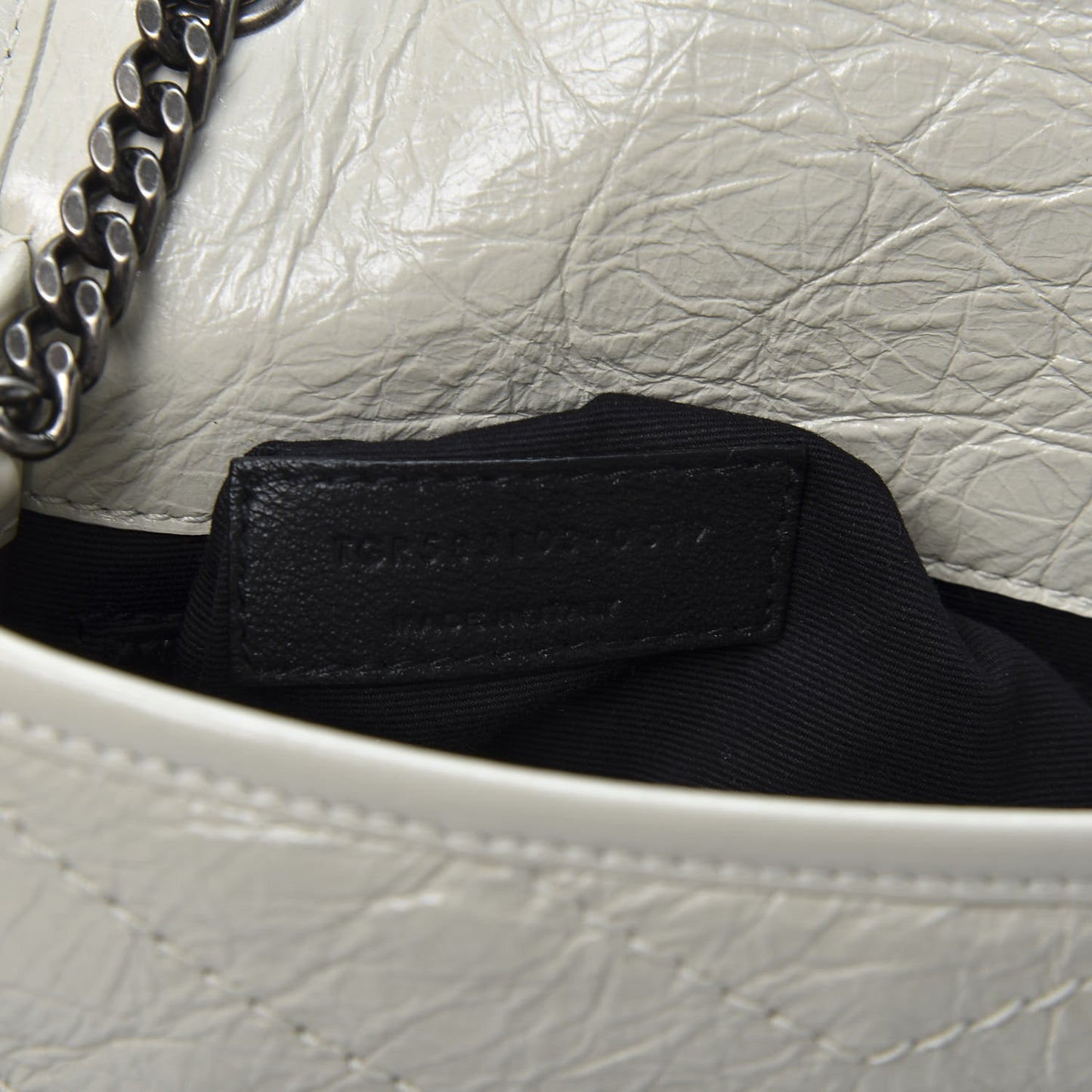 Crinkled Calfskin Matelasse Monogram Niki Chain Wallet Crema Soft