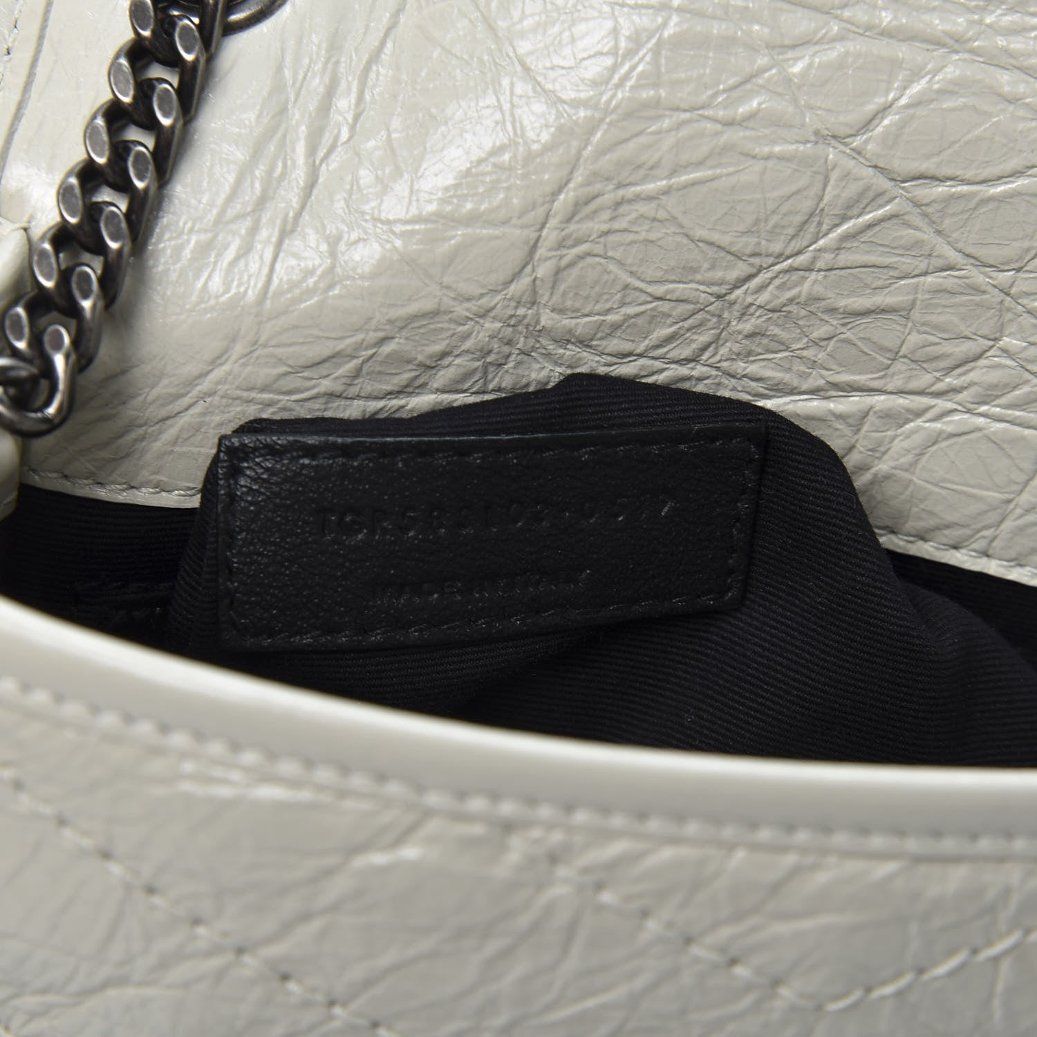 Saint Laurent Crinkled Calfskin Matelasse Monogram Niki Chain Wallet Crema Soft 7 of 9
