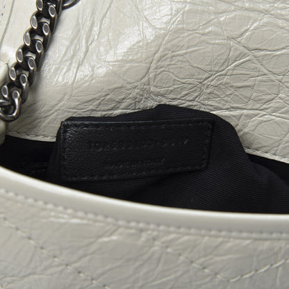 Saint Laurent Crinkled Calfskin Matelasse Monogram Niki Chain Wallet Crema Soft 7 of 9
