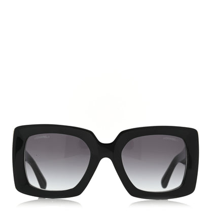 Chanel Acetate Rectangle Sunglasses 5435 Black 2 of 7