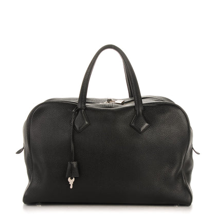 Hermes Taurillon Clemence Victoria II 43 Travel Black 1 of 7