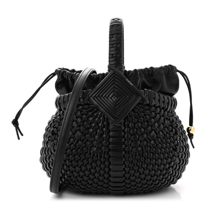 Loewe Calfskin Woven Mini Diamond Basket Bag Black 1 of 11