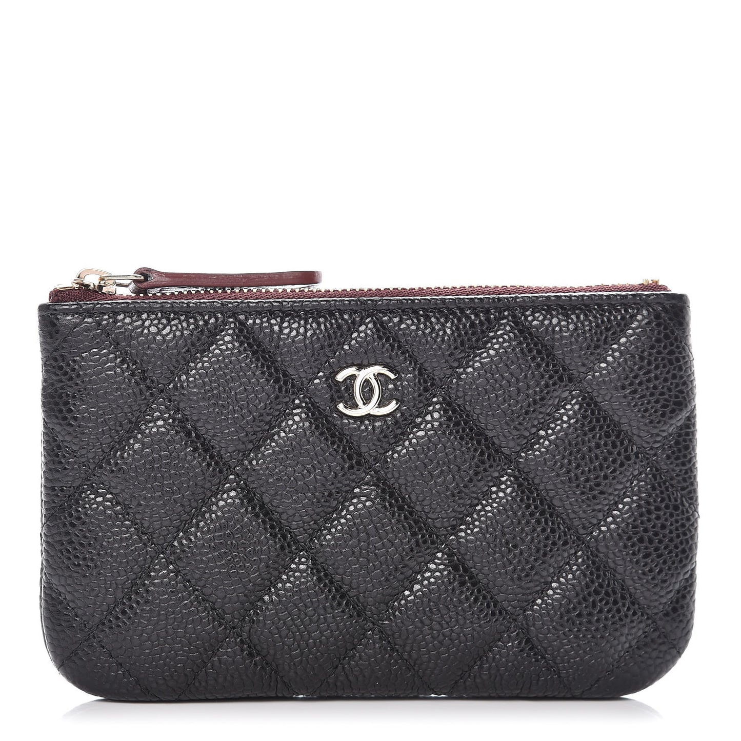 Caviar Quilted Small Cosmetic Case Black