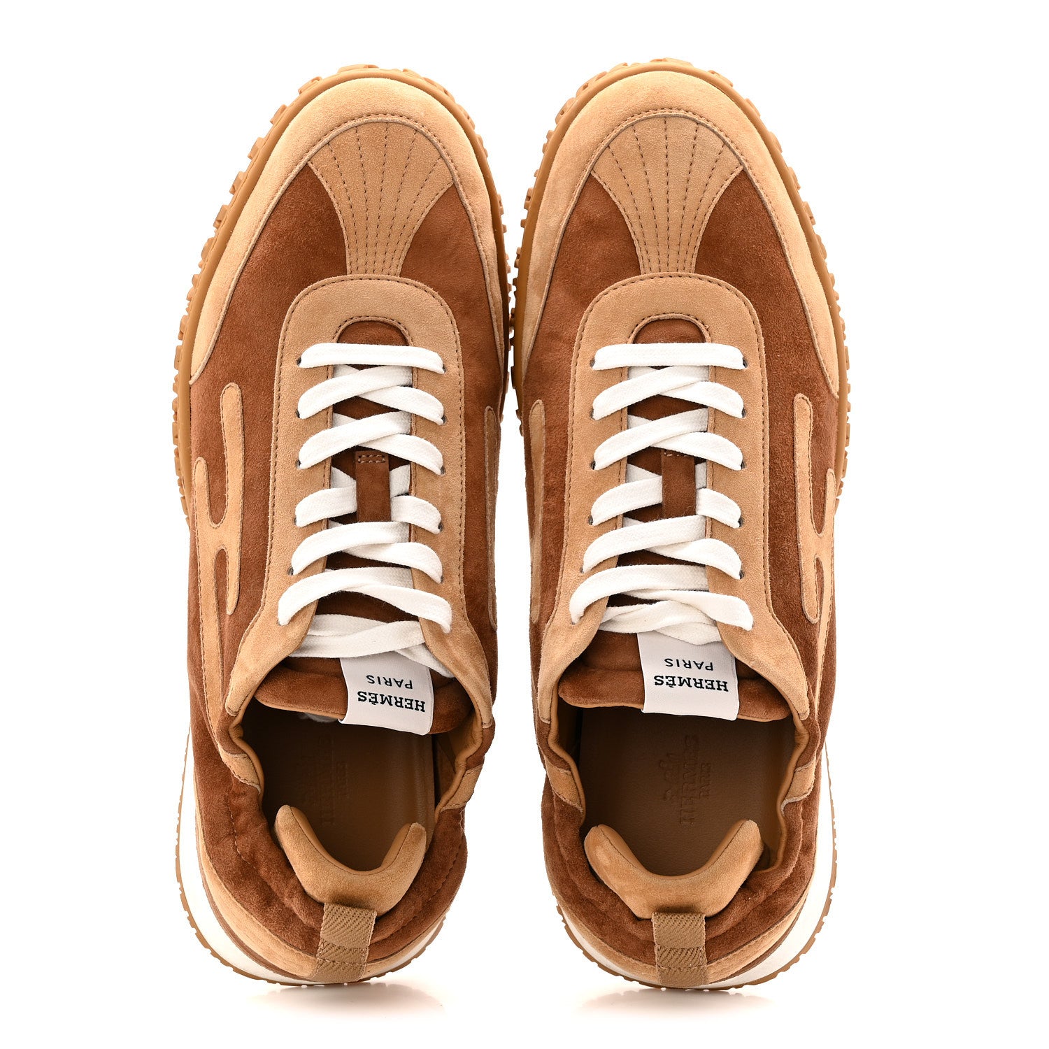 Hermes Suede Goatskin Mens Jet Sneakers 43 Brun Amourette Miel