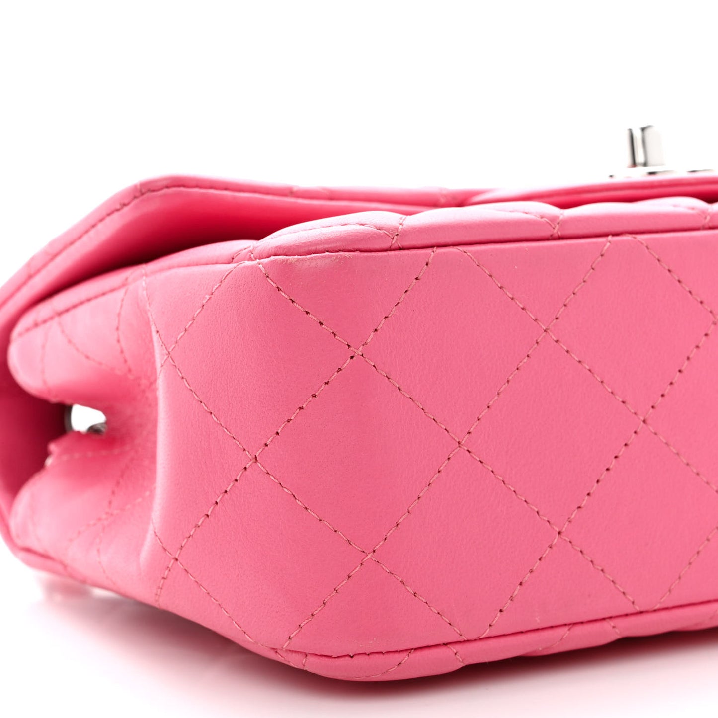Lambskin Quilted Mini Rectangular Flap Pink