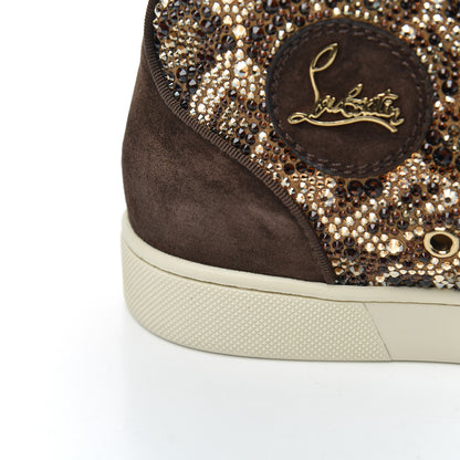 Christian Louboutin Suede Crystal Leopard Print Flat Sneakers 38 Brown 10 of 18