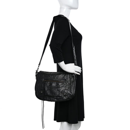 Balenciaga Agneau Classic Hardware Neo Folk Messenger Black 2 of 12