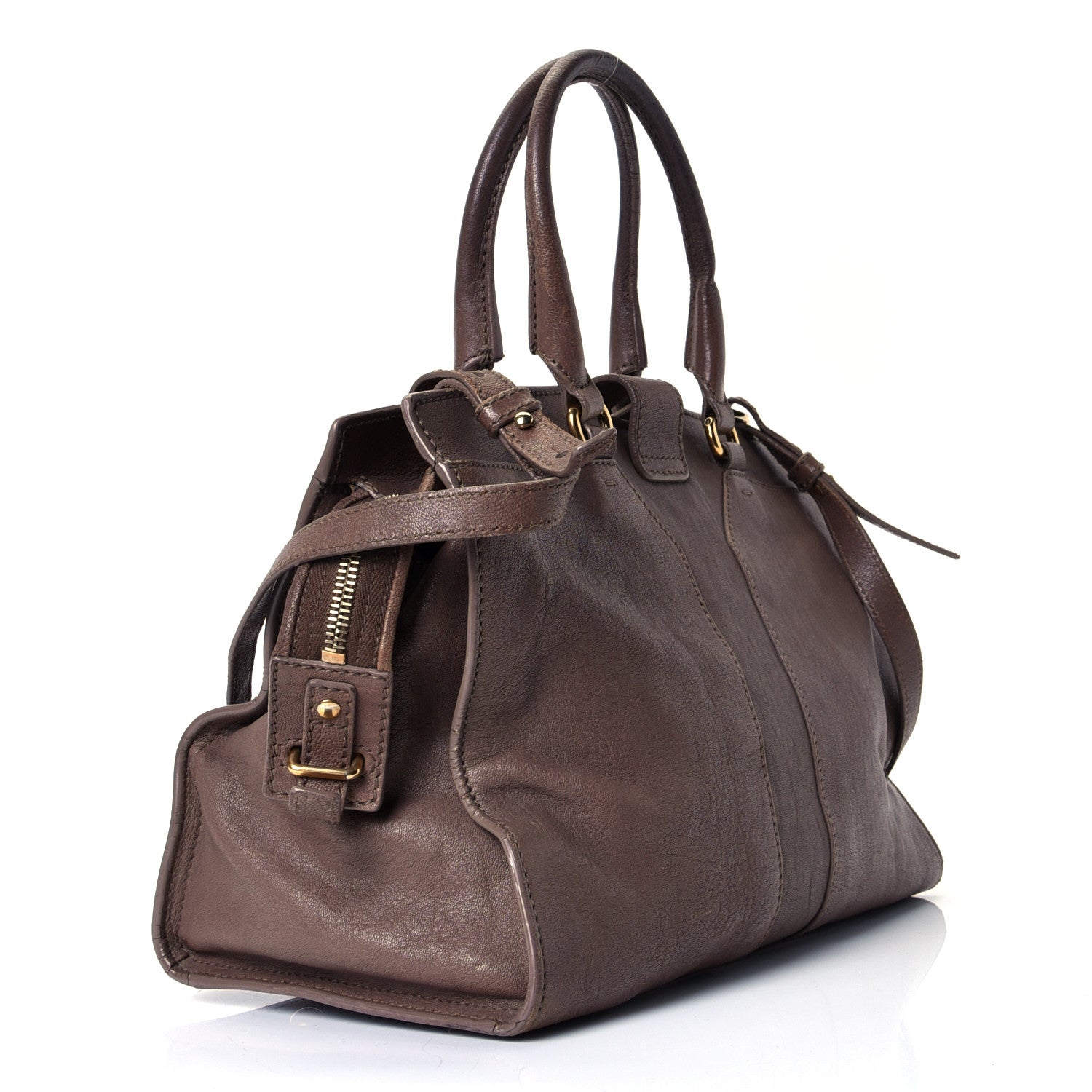 Saint Laurent Sheepskin Small Cabas ChYc Taupe 2 of 4