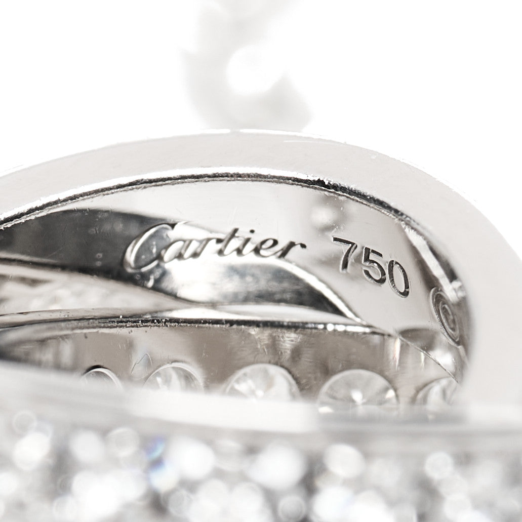 Cartier 18K White Gold Diamond Interlocking LOVE Necklace 6 of 6