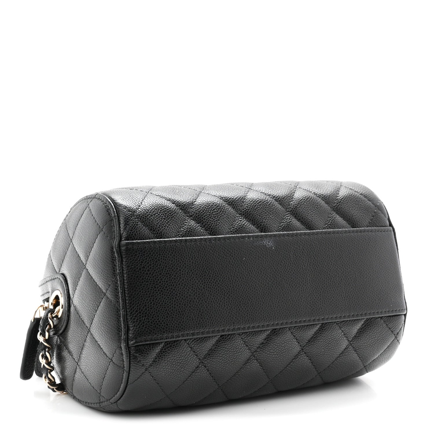 Chanel Caviar Quilted Barrel Clutch With Chain  Black 4 of 10