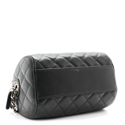 Chanel Caviar Quilted Barrel Clutch With Chain  Black 4 of 10