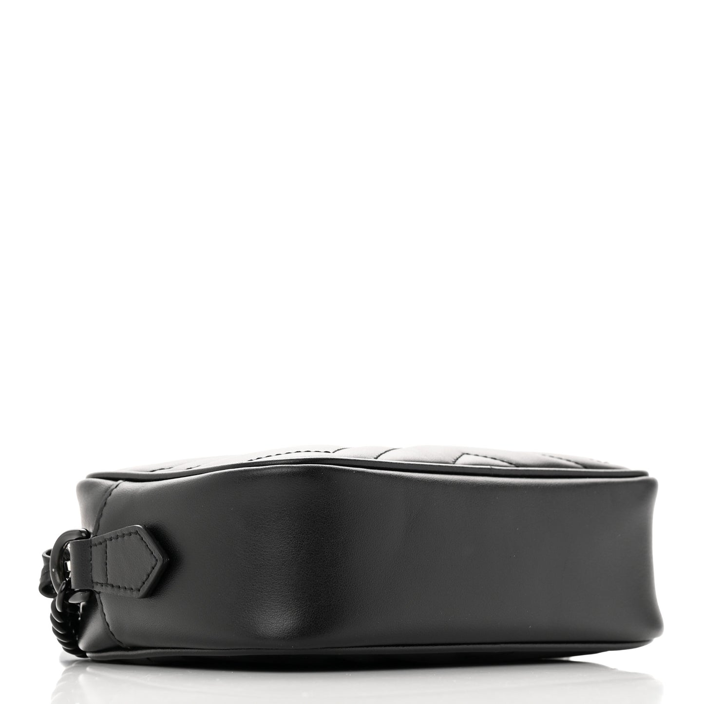 Calfskin Matelasse Monochrome Mini GG Marmont Chain Shoulder Bag Black
