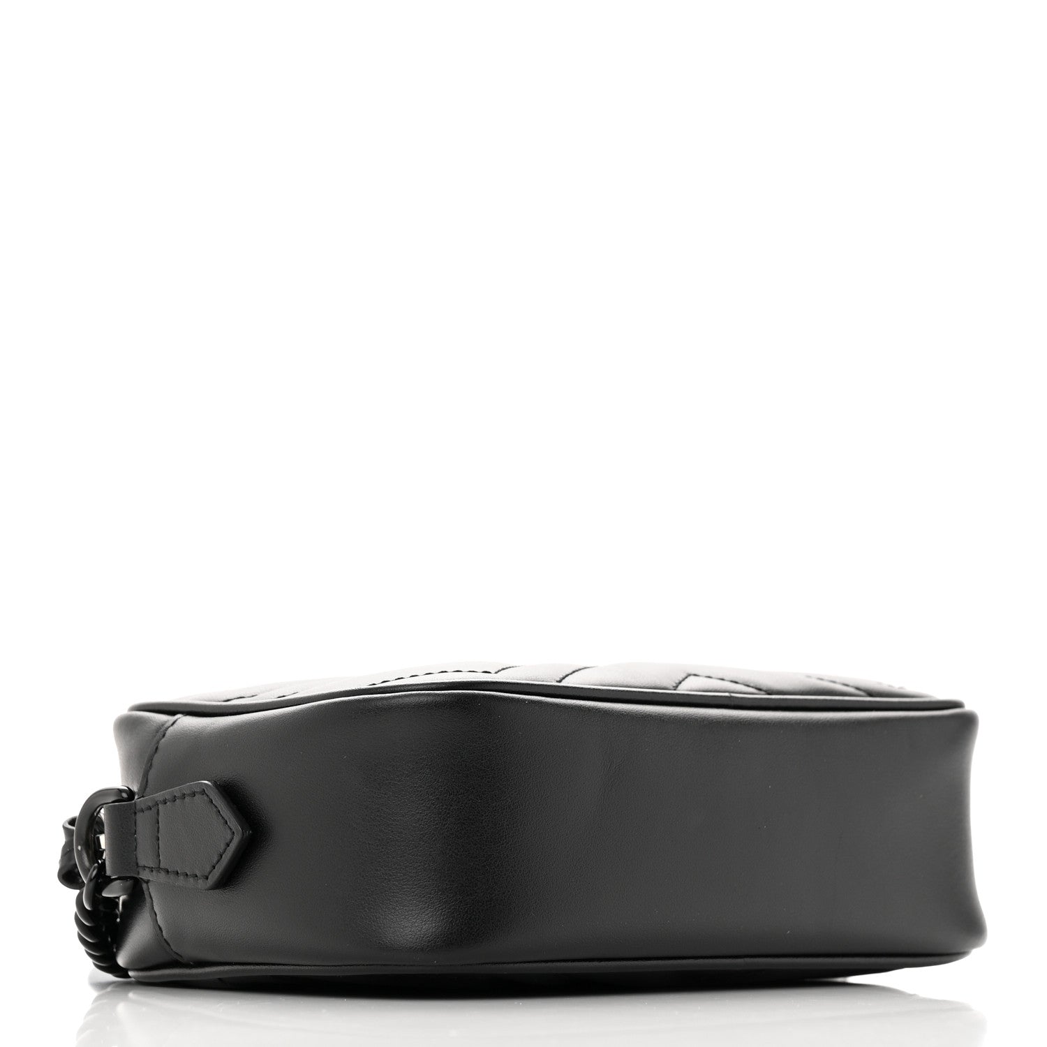 Gucci Calfskin Matelasse Monochrome Mini GG Marmont Chain Shoulder Bag Black 4 of 14