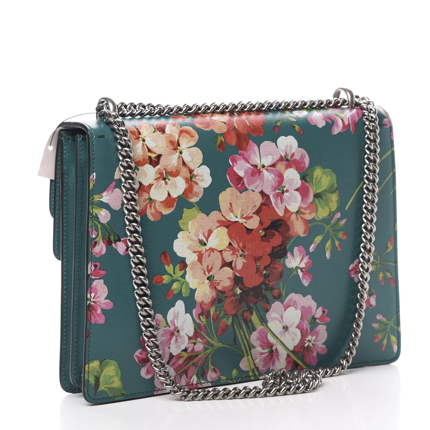 Gucci Calfskin Blooms Print Medium Dionysus Shoulder Bag Bright Emerald Multicolor 3 of 11