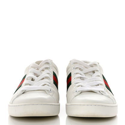 Gucci Calfskin Crocodile Web Womens Ace Sneakers 36 White Green 2 of 9