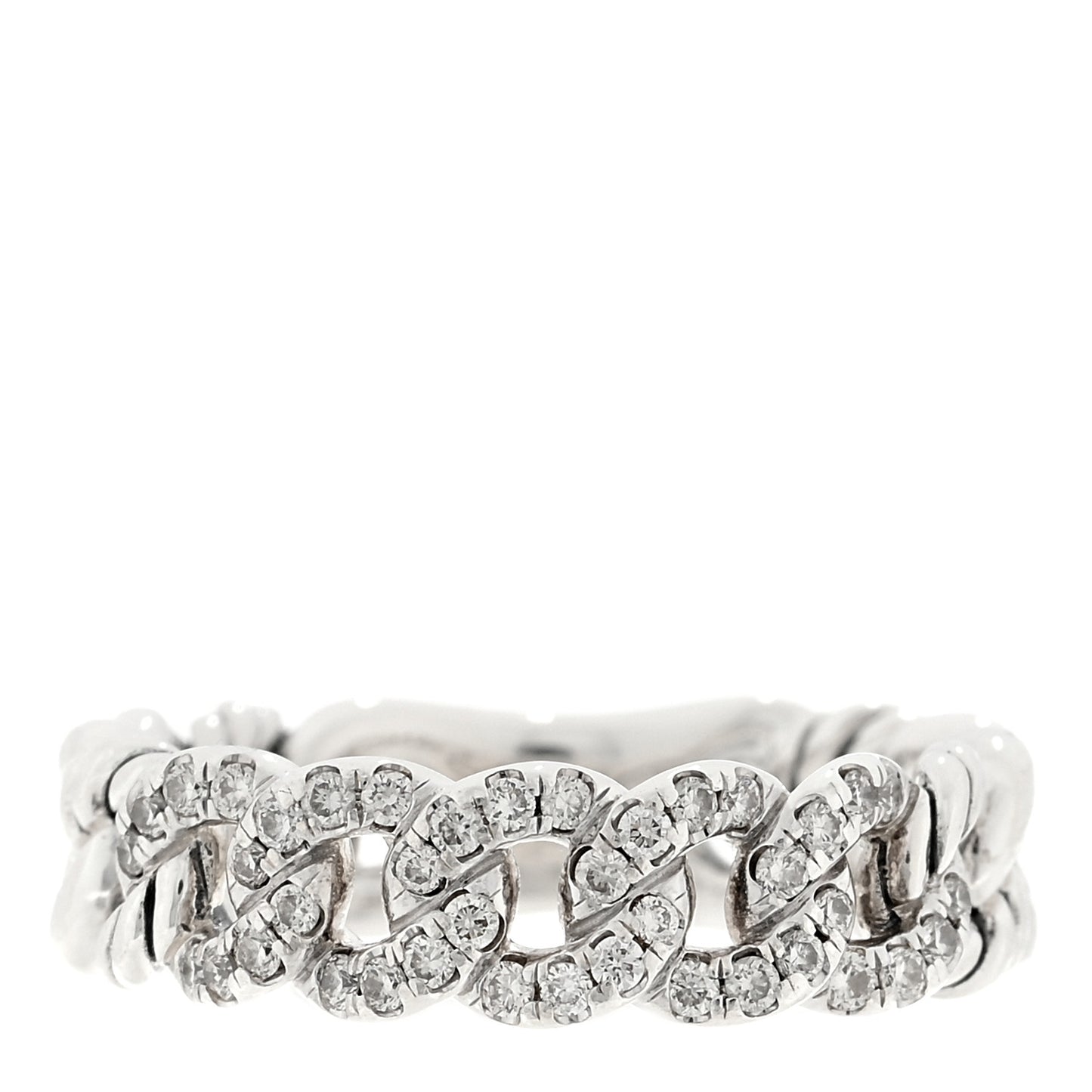 Sterling Silver Diamond Narrow Belmont Curb Link Ring 49 5