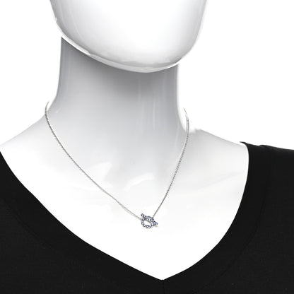 Hermes 18K White Gold Blue Sapphire Finesse Pendant Necklace 2 of 5