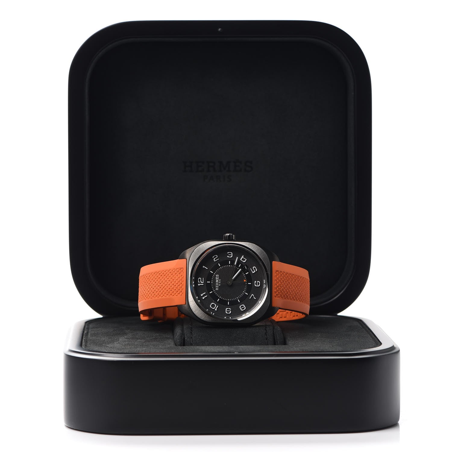 Hermes DLC Coated Titanium Rubber 39mm H08 Automatic Watch Orange 5 of 5