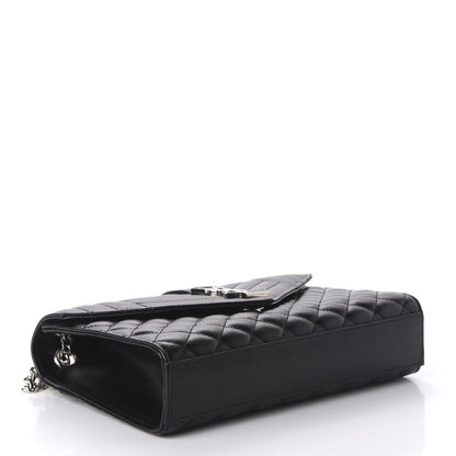 Saint Laurent Grain De Poudre Textured Mixed Matelasse Triquilt Medium Monogram Satchel Black 4 of 9