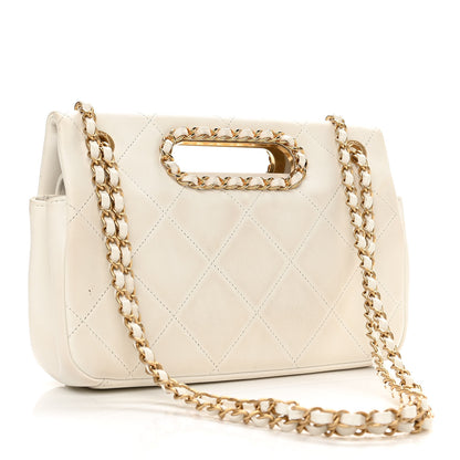 Chanel Lambskin A Real Catch Flap Bag White 3 of 15
