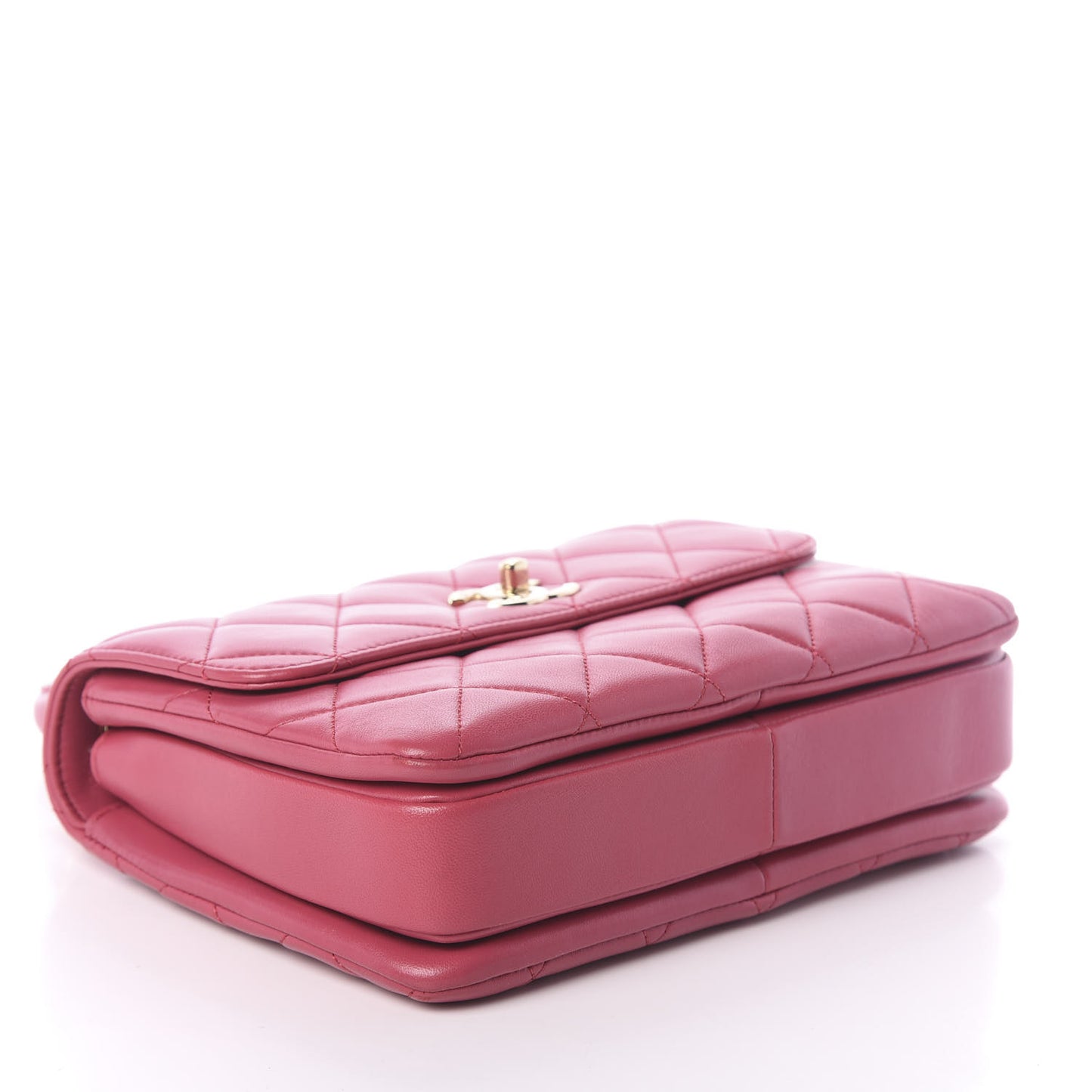 Lambskin Quilted Small Trendy CC Dual Handle Bag Dark Pink