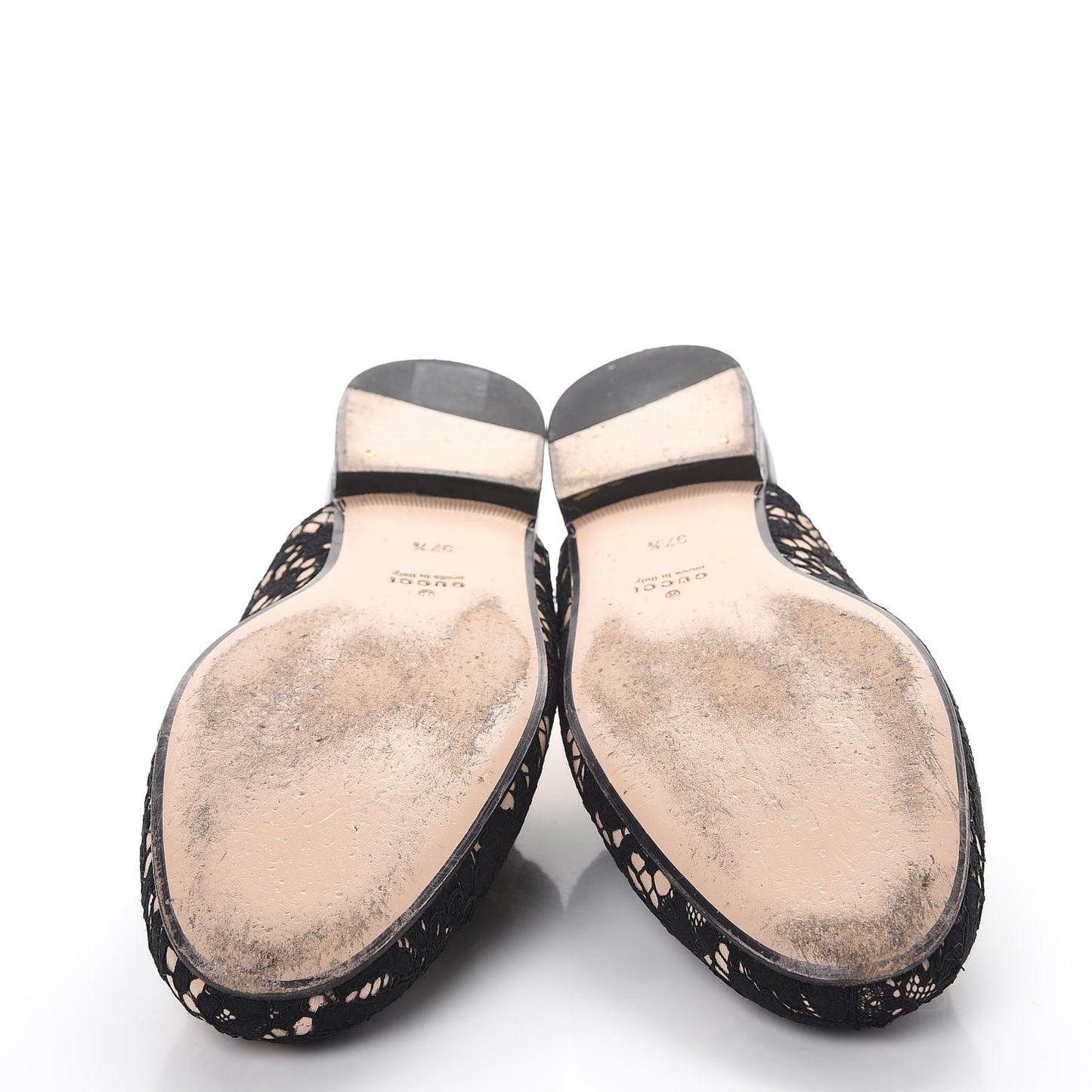 Leather Lace Horsebit Princetown Slippers 37.5 Black