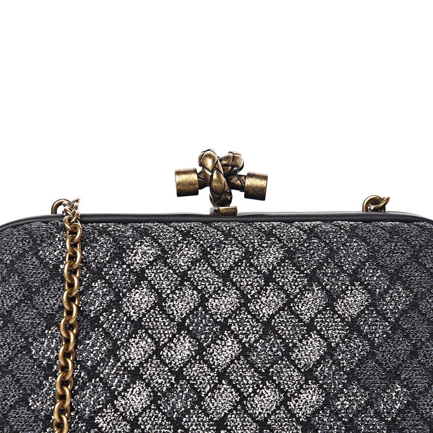 Lurex Intrecciato Chain Knot Clutch