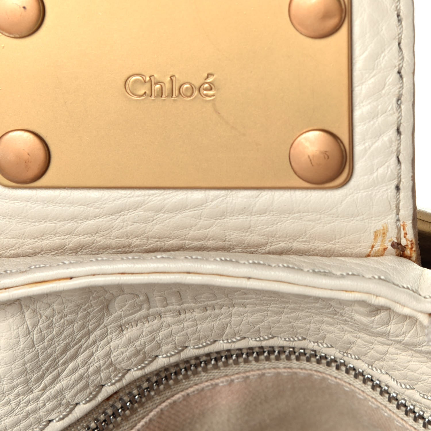 Chloe Calfskin Medium Paddington Satchel Off White 9 of 9
