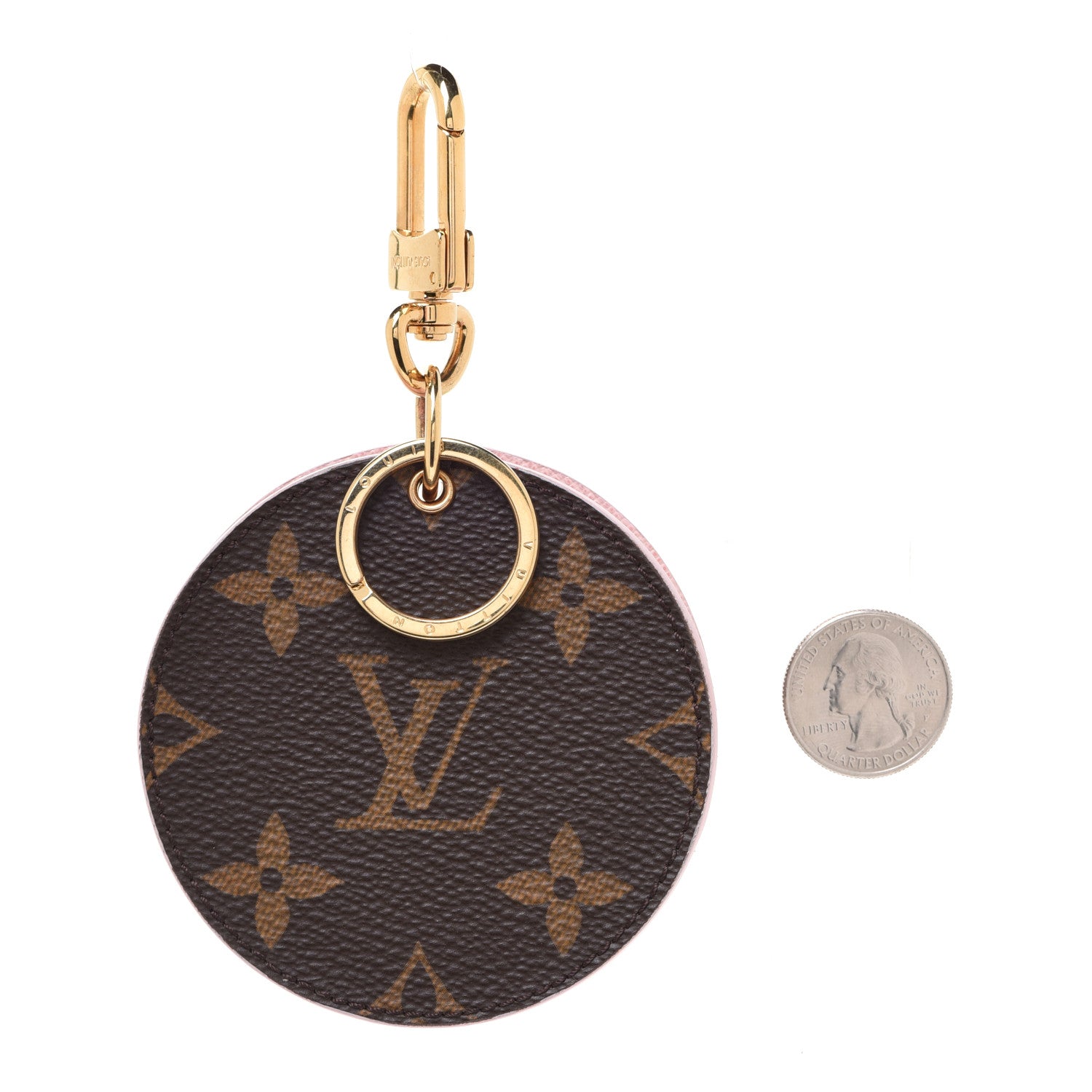 Louis Vuitton Monogram LV Mirror Bag Charm Key Holder Rose Ballerine 2 of 6