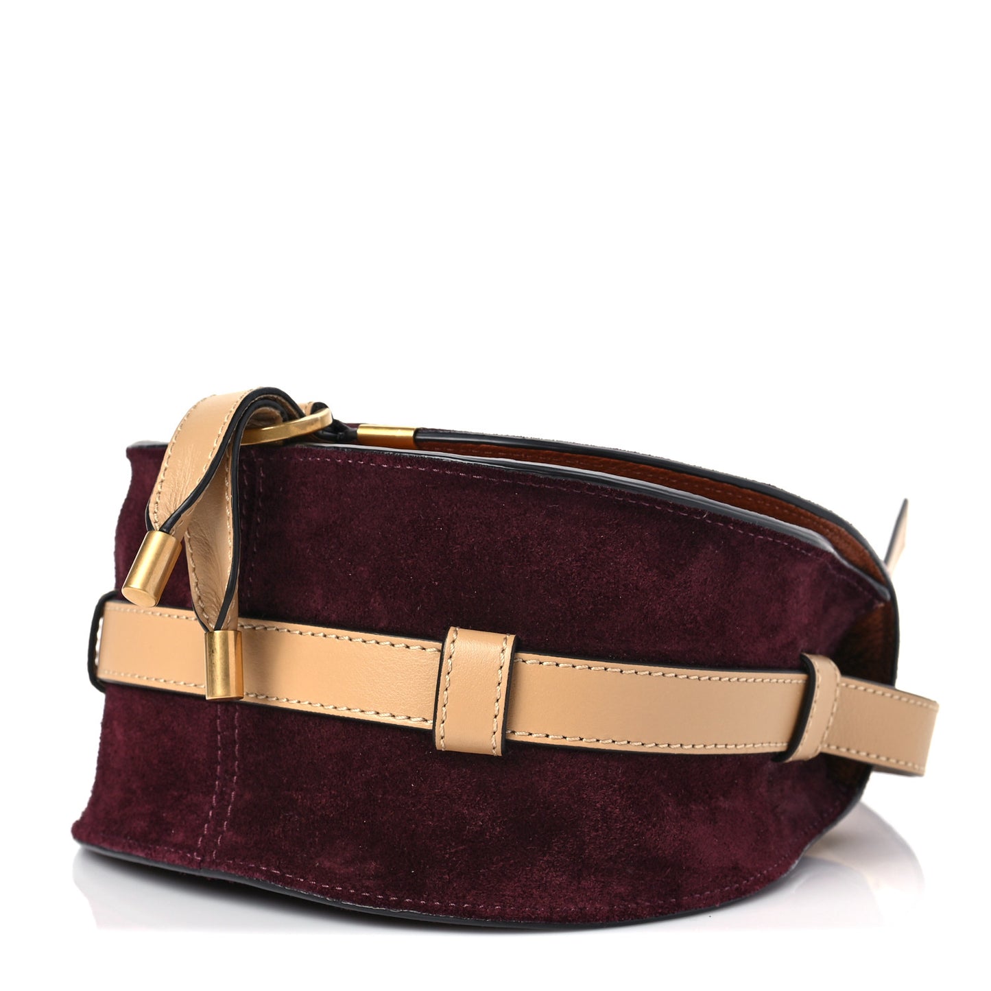Suede Calfskin Mini Marcie Round Crossbody Bag Tan