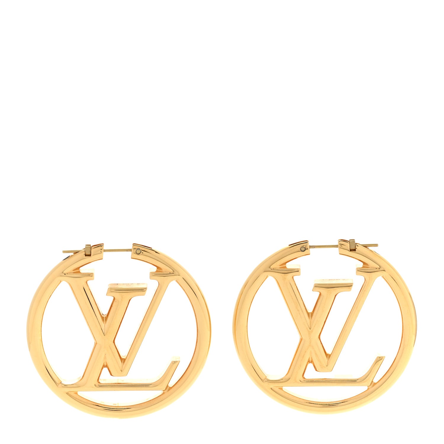 Louis Vuitton Metal Louise Hoop Earrings Gold 1 of 5