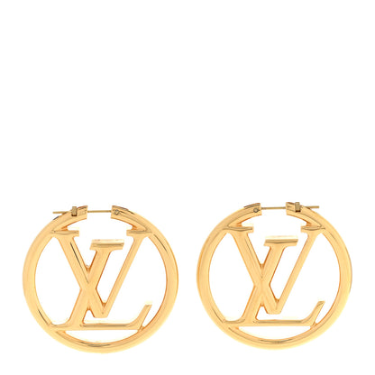 Louis Vuitton Metal Louise Hoop Earrings Gold 1 of 5