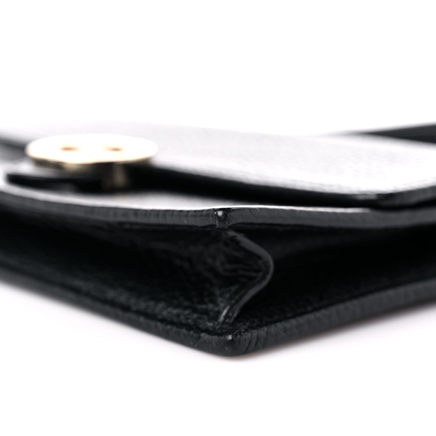Dollar Calfskin Interlocking G Chain Wallet Black