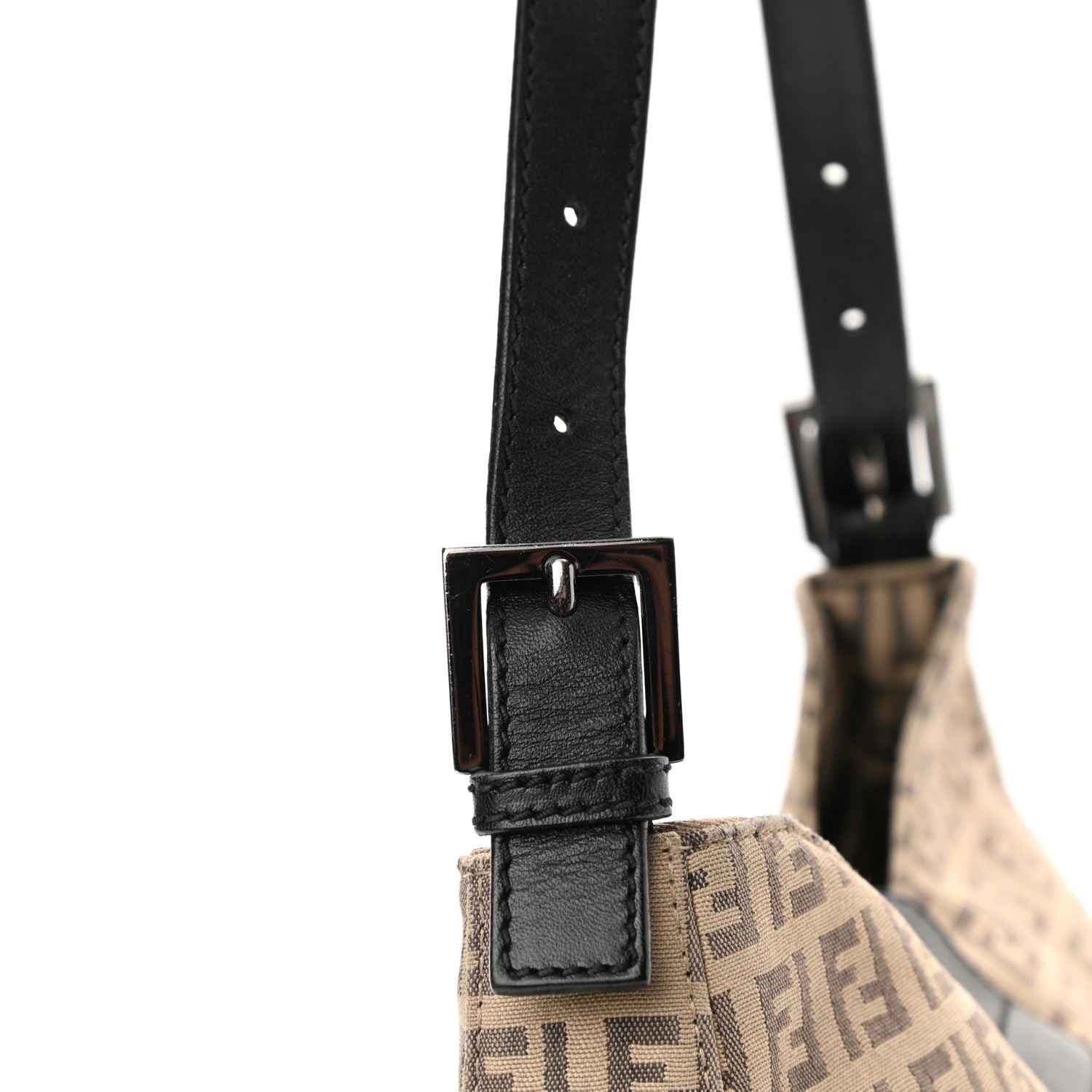 Fendi Zucchino Vitello Hobo Beige Black 11 of 12