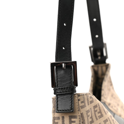 Fendi Zucchino Vitello Hobo Beige Black 11 of 12