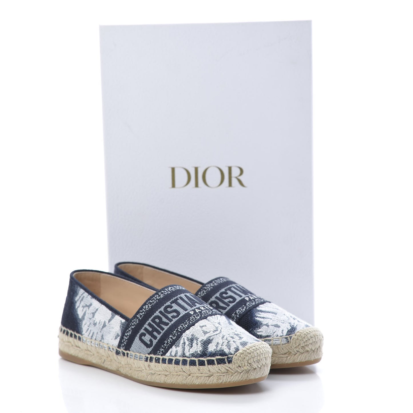 Canvas Tie and Dior Embroidered Granville 15mm Espadrilles 35 Denim