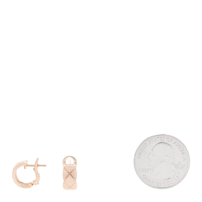 Chanel 18K Beige Gold Coco Crush Hoop Earrings 2 of 5