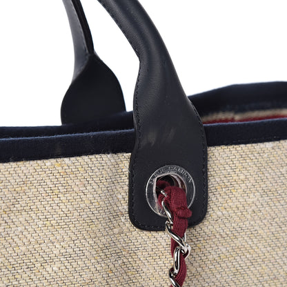 Chanel Striped Canvas Medium Deauville Tote Beige 11 of 12