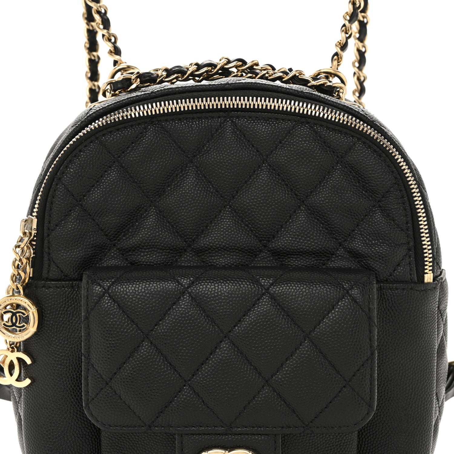 chanel cc day backpack quilted caviar mini Chanel Diamond-quilted Backpack
