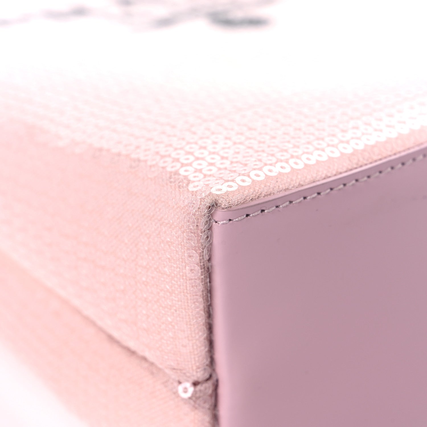 Prada Sequin Mesh Small Tote Bag Pink 9 of 14