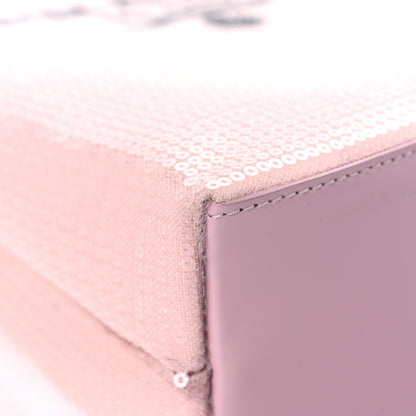 Prada Sequin Mesh Small Tote Bag Pink 9 of 14