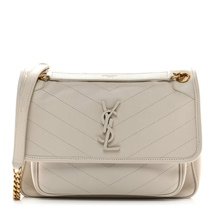 Saint Laurent Lambskin Matelasse Monogram Medium Niki Chain Satchel Crema Soft 1 of 11