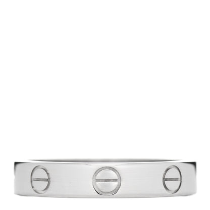 Cartier 18K White Gold 3.5mm LOVE Wedding Band Ring 53 6.5 1 of 5