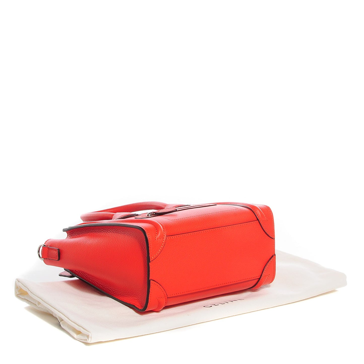 Drummed Calfskin Nano Luggage Vermillion