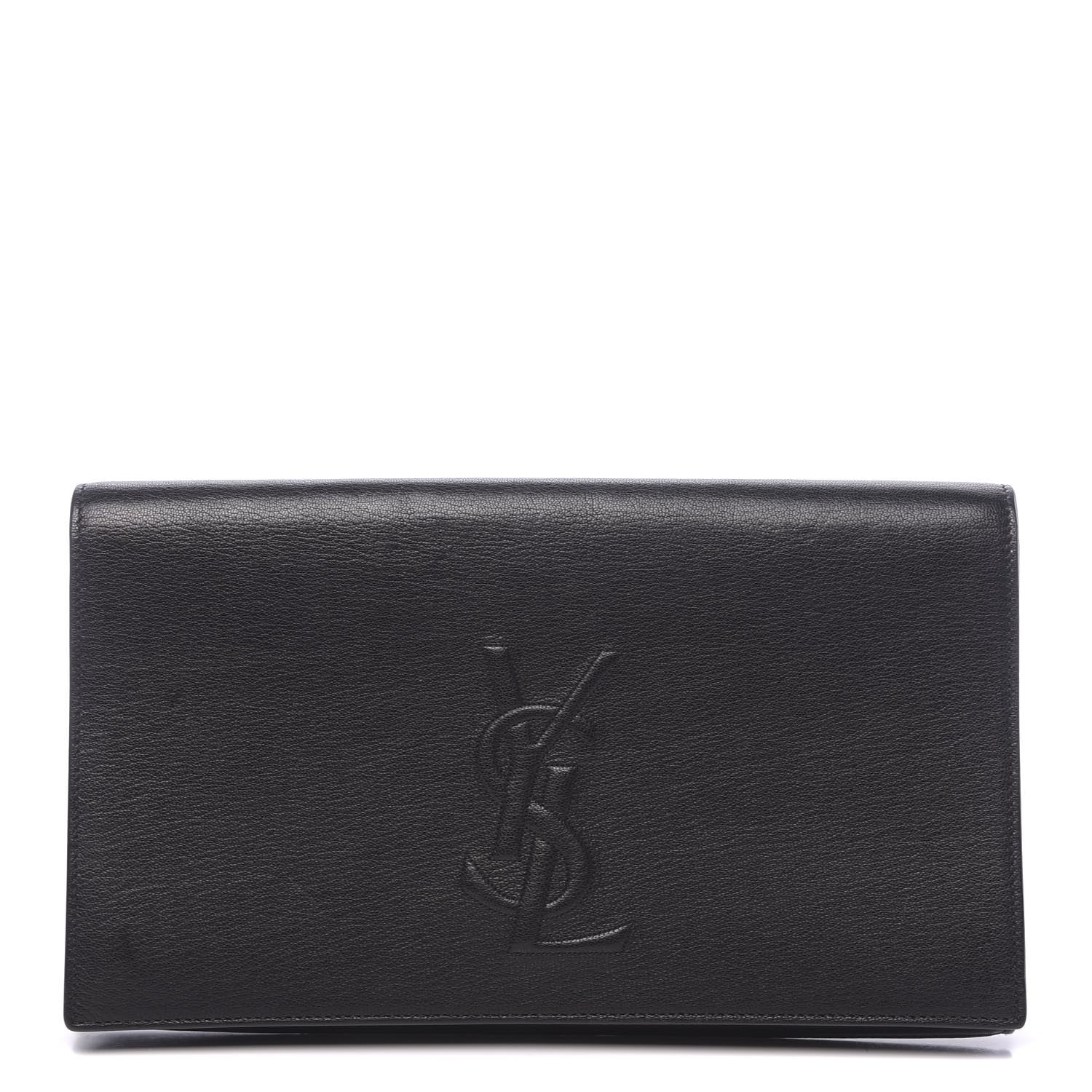 Saint Laurent Calfskin Monogram Large Belle De Jour Clutch Black 1 of 9