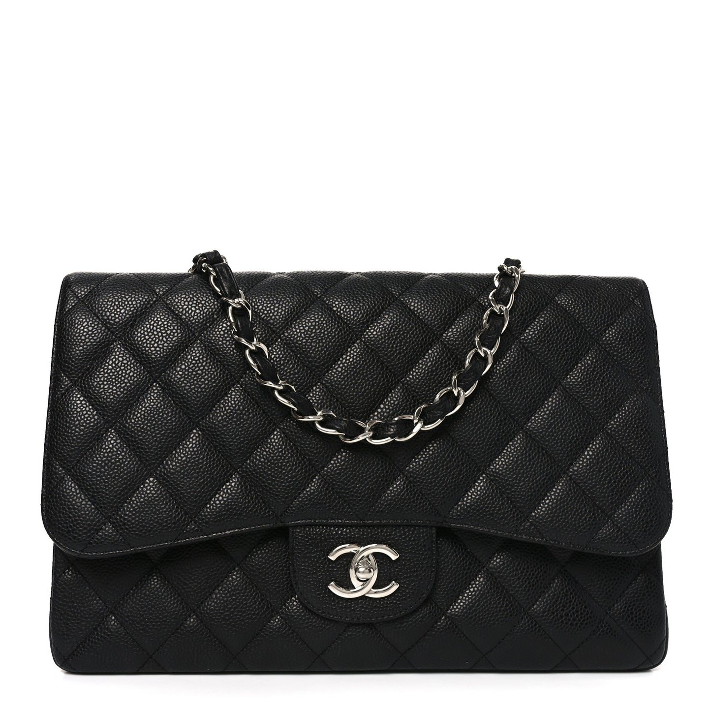 Caviar Quilted Jumbo Single Flap Black