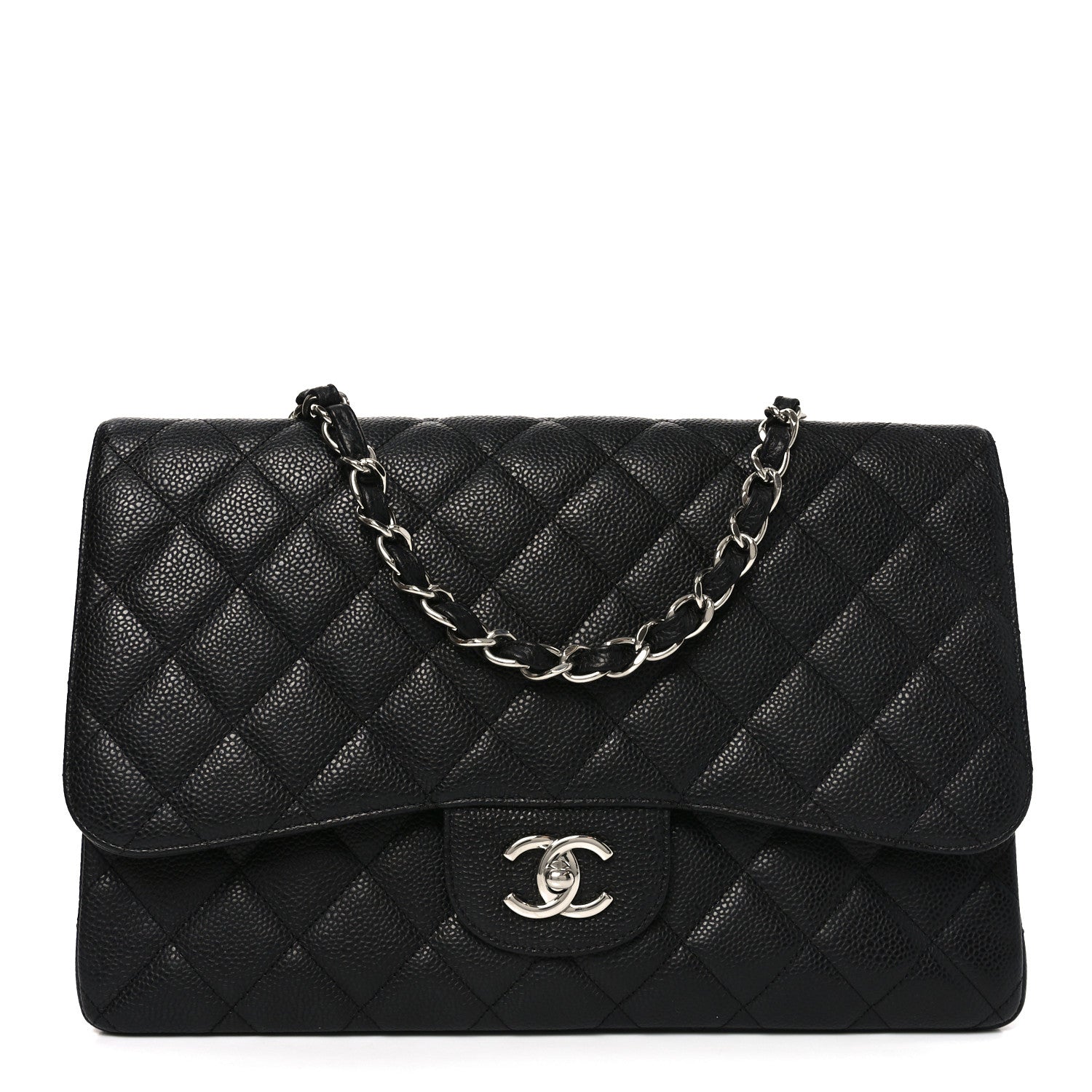 Chanel Caviar Quilted Jumbo Single Flap Black 1 of 10