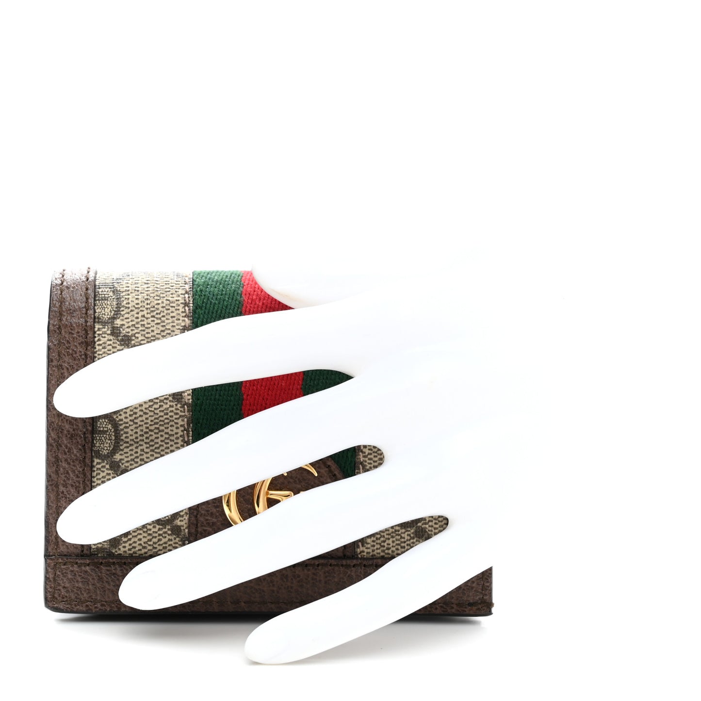 GG Supreme Monogram Web Ophidia Card Case Beige New Acero