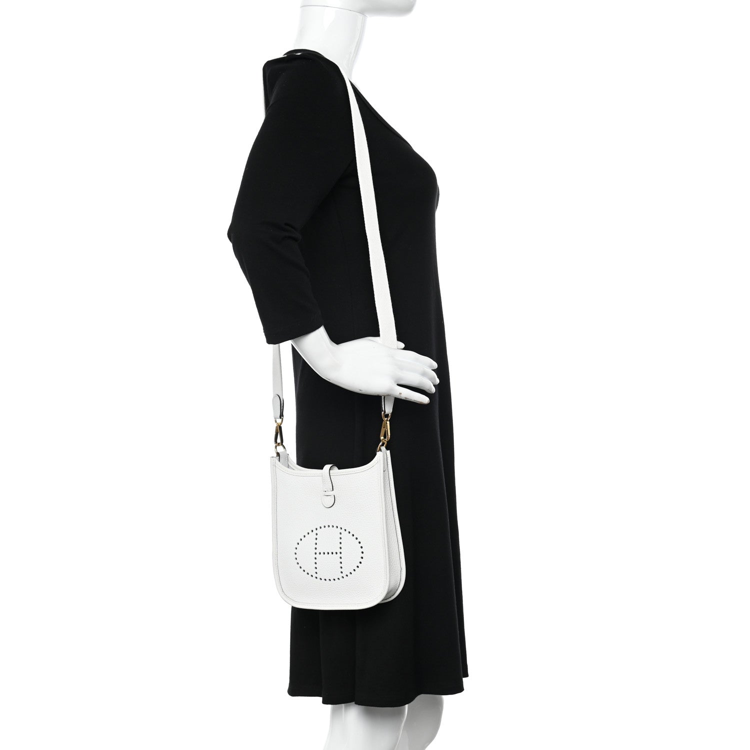 Hermes Taurillon Clemence Amazone Evelyne TPM New White 2 of 11