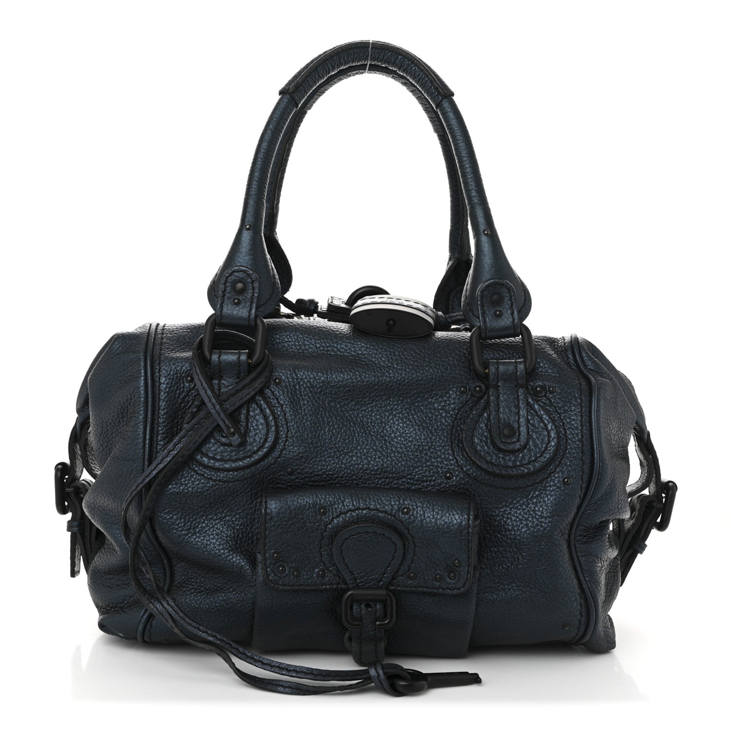 Chloe Calfskin Paddington Front Pocket Tote Bleu Nuit 1 of 10
